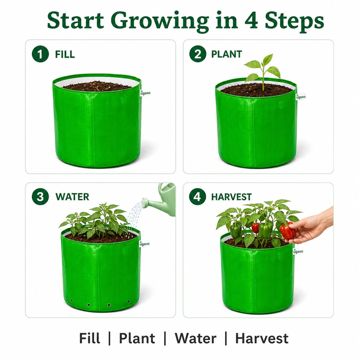 HDPE Plant Grow Bag 12x12 Inch Grow Bags – 250 GSM
