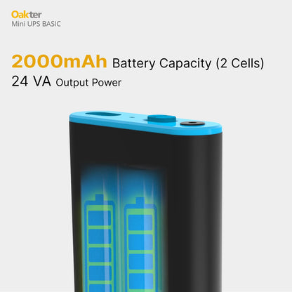 Mini UPS Basic for WiFi Router| Supports 12V-2A Routers. Backup Upto 3 Hours