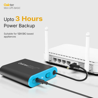 Mini UPS Basic for WiFi Router| Supports 12V-2A Routers. Backup Upto 3 Hours