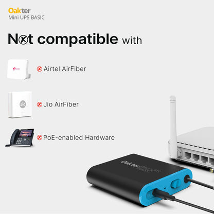 Mini UPS Basic for WiFi Router| Supports 12V-2A Routers. Backup Upto 3 Hours