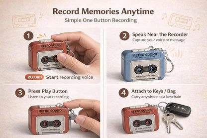 Retro Sound Voice Recorder Keychain