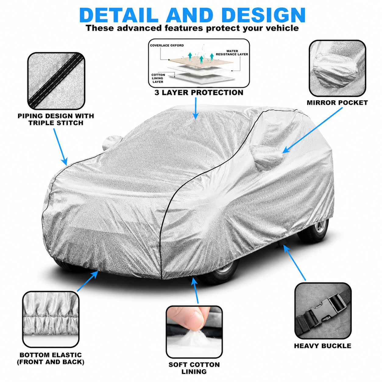 Maruti Suzuki Metallic silver Car Cover Waterproof Dustproof Protection