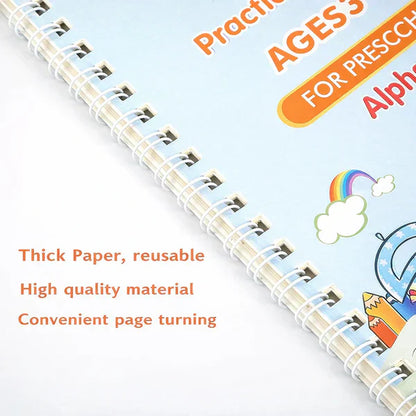 Magic Practice Copybook (4 BOOKS,1 PEN,1 GRIP,10 REFILL)