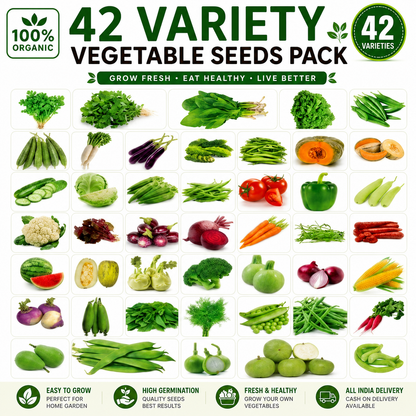 42 Variety Premium Vegetable Seeds Combo Pack