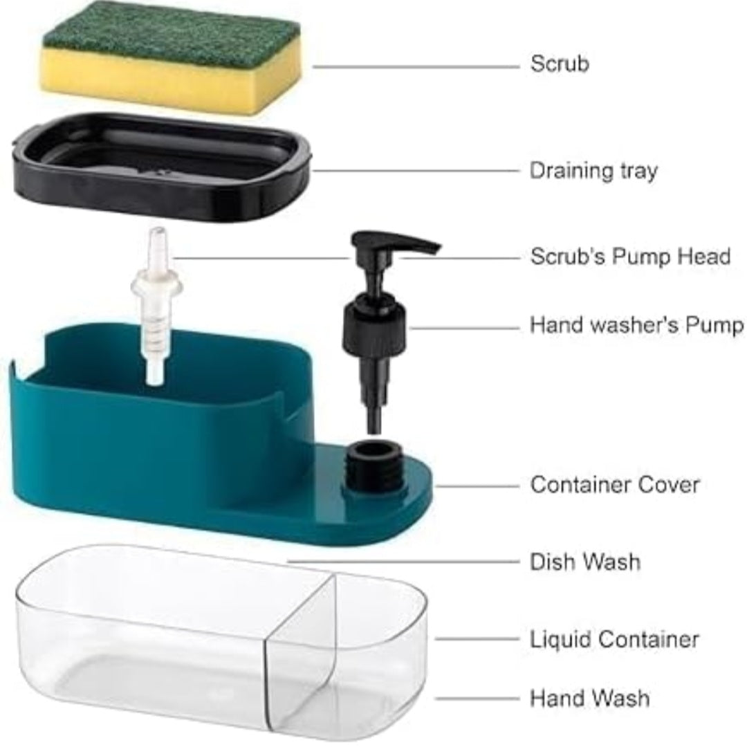 2-in-1 Kitchen Soap Dispenser with Sponge Holder